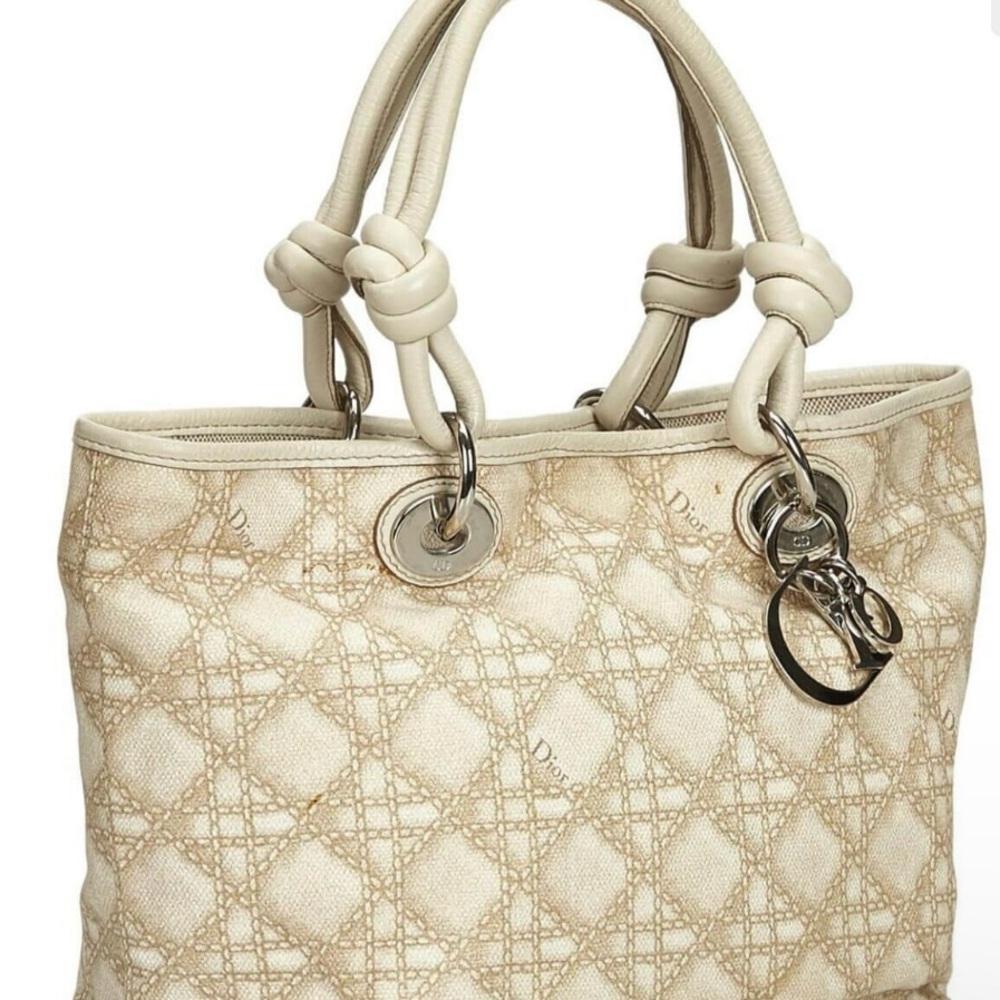 Dior Cream and Silver Tote Bag